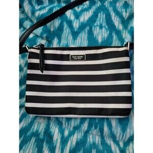 Kate Spade New York Nylon Crossbody Black And White Stripe